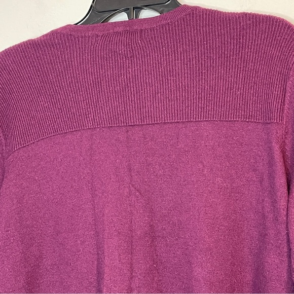 Eddie Bauer Cardigan Lambswool blend Plum Purple XL EUC - Picture 5 of 5